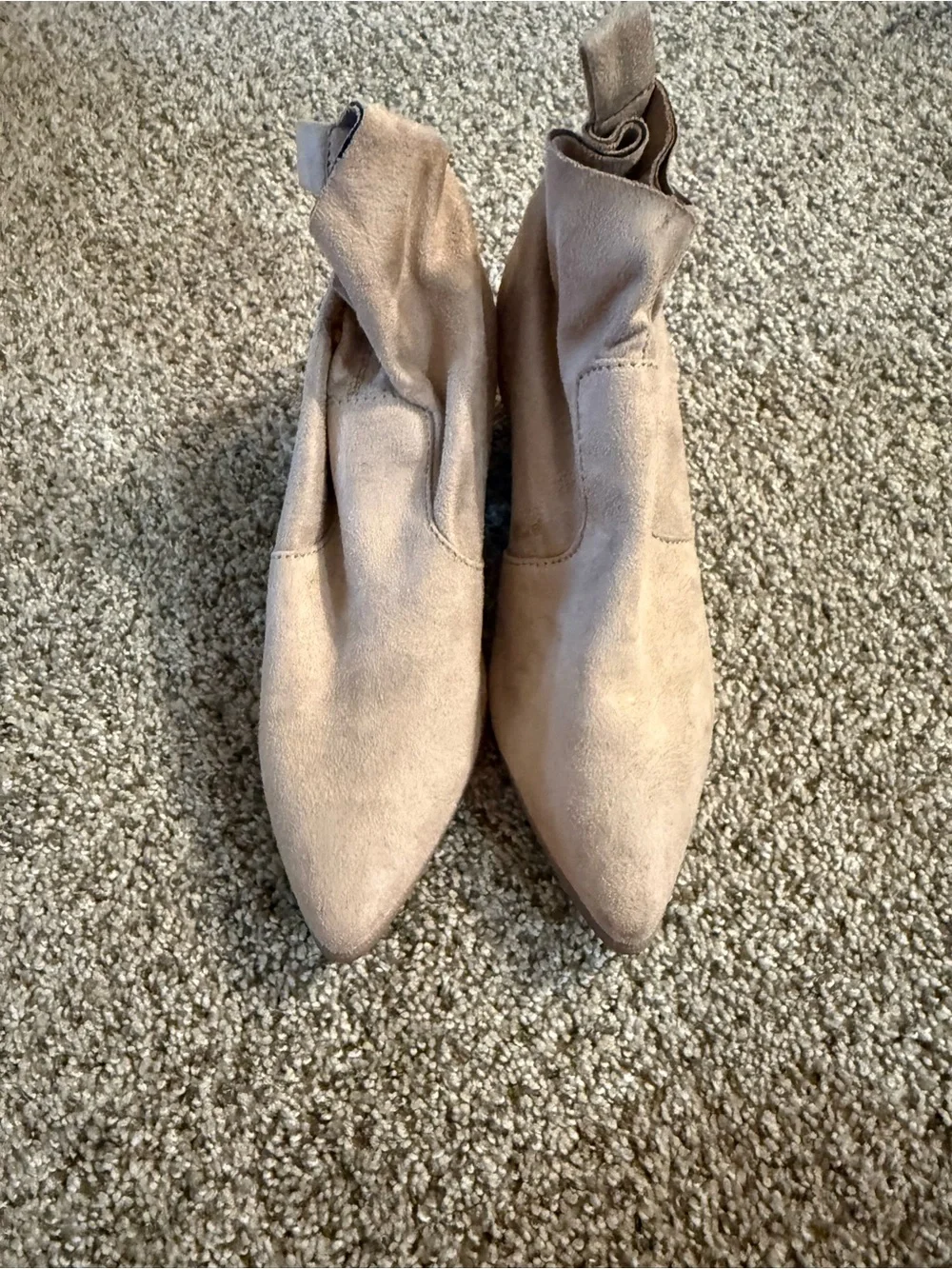 Women's Pointed Toe Ankle Boots in Beige